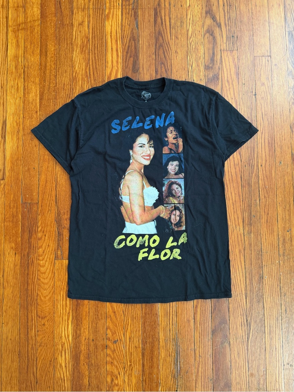 Selena Graphic Tee with Blue & Yellow Print